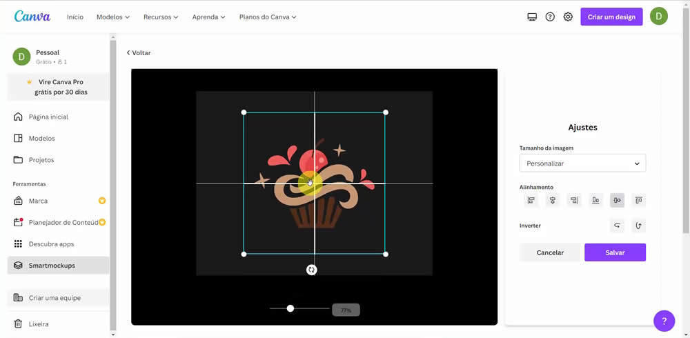 Máscara mockup Canva