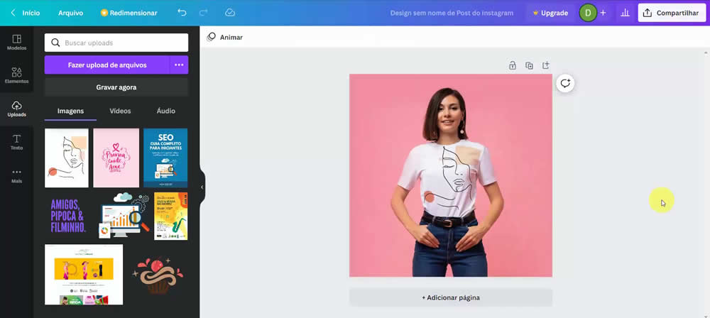Mockup camisa Canva