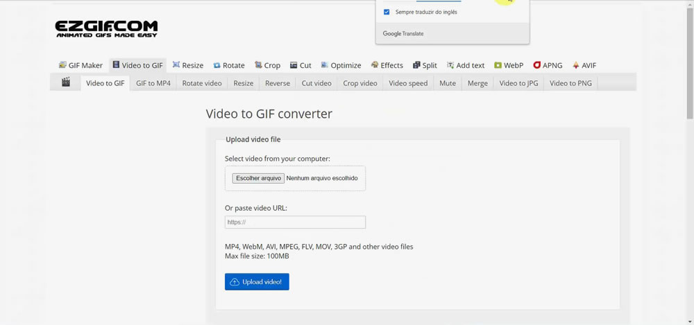 Converter vídeo para GIF animado online - Conversor de vídeo