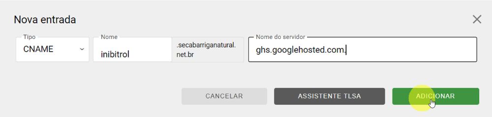 Configurações DNS Registro Br