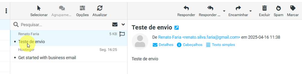 Teste Email Profissional