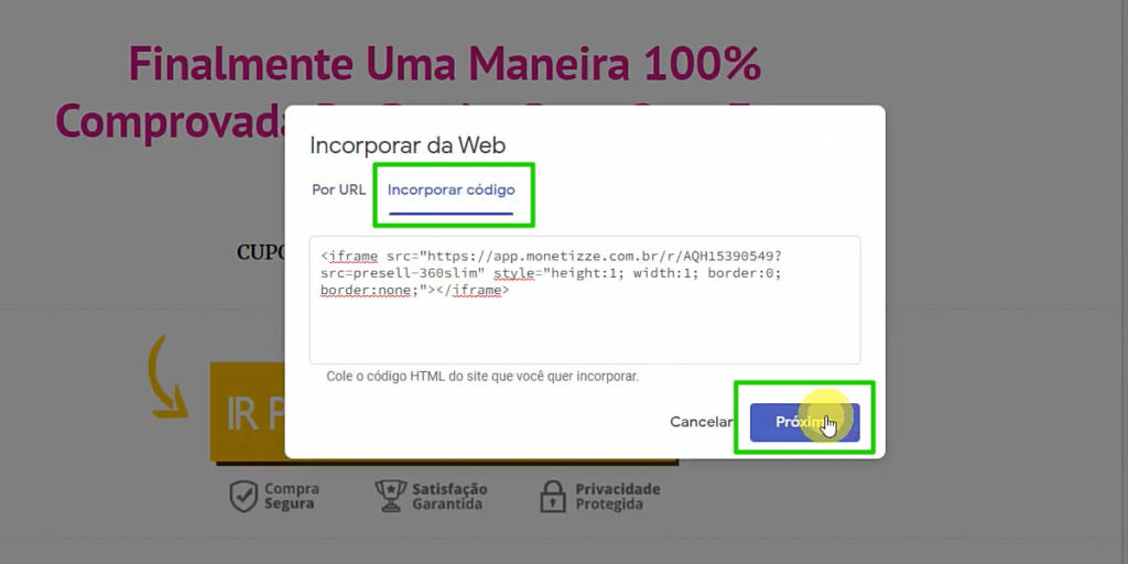 Incorporar código